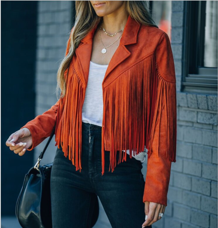 Sienna Valmont | Cropped Fringe Jacket For Women