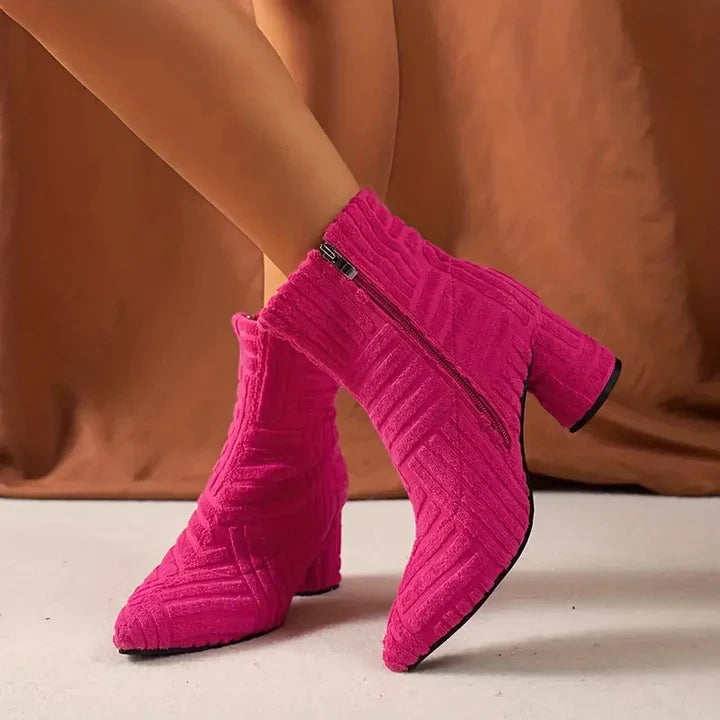 Isabelle Dupont | Knit Heeled Ankle Boots For Women