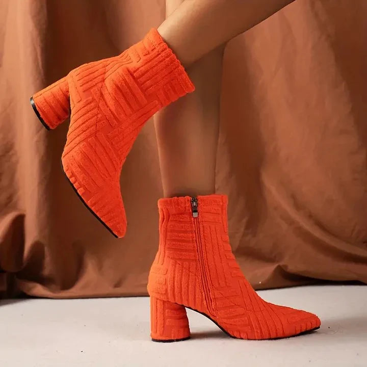 Isabelle Dupont | Knit Heeled Ankle Boots For Women
