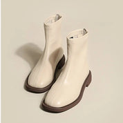 Ines Beaumarchais | Cream Leather Chelsea Boots For Women
