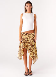 Isabella Rossi | Asymmetrical Animal Print Midi Skirt For Women