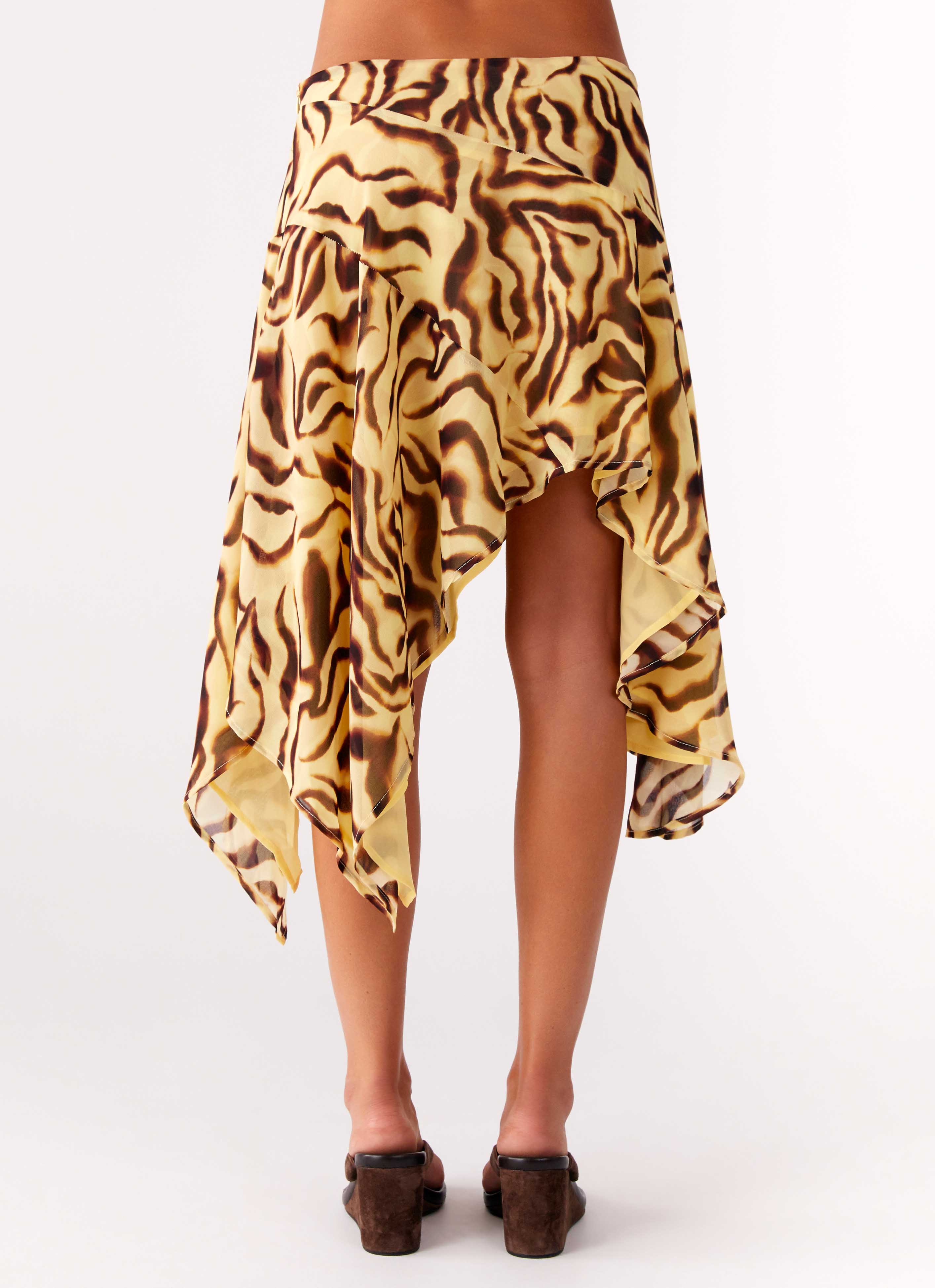 Isabella Rossi | Asymmetrical Animal Print Midi Skirt For Women