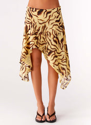 Isabella Rossi | Asymmetrical Animal Print Midi Skirt For Women