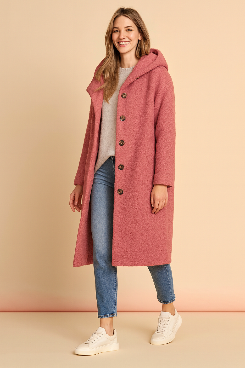 Sophie Laurent | Hooded Longline Coat For Women
