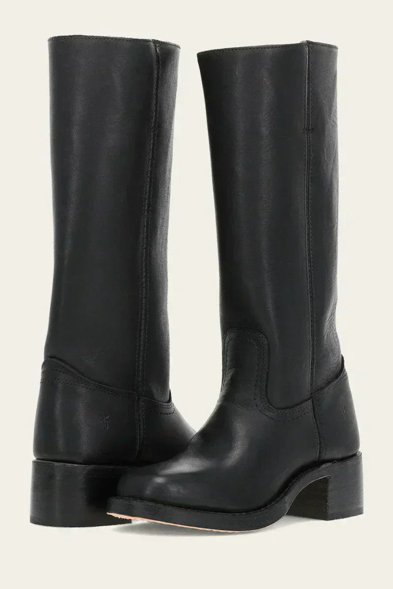 Arabella Stonebridge | Dark Brown Knee-High Leather Boots Slim Fit