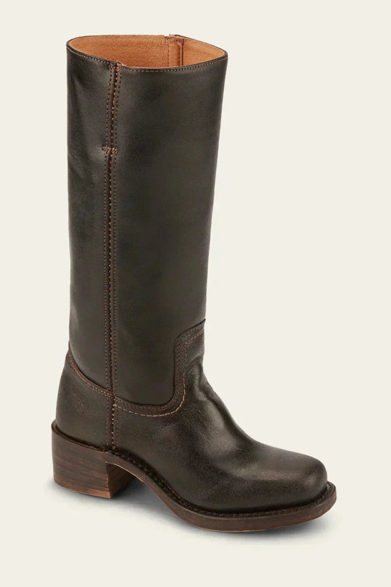 Arabella Stonebridge | Dark Brown Knee-High Leather Boots Slim Fit