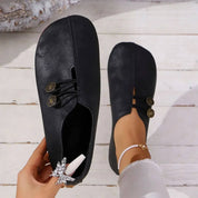 Nadine Elsworth | Black Orthopedic Flat Loafers For Women