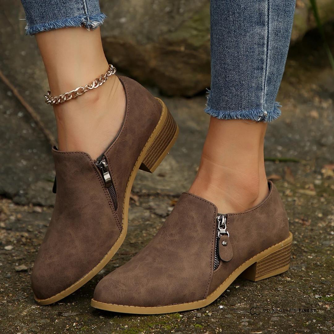 Eliane Morvaux | Orthopedic Zip-Up Suede Ankle Boots