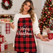Marguerite Duvernay | Linen Look Christmas Apron With Festive Print