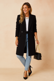 Élodie Beaumont | Double-Breasted Longline Coat For Women
