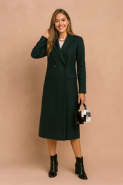 Élodie Beaumont | Double-Breasted Longline Coat For Women
