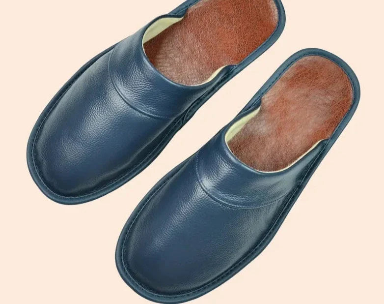 Marco Antonelli | Leather Slippers With Stitched Trim For Men