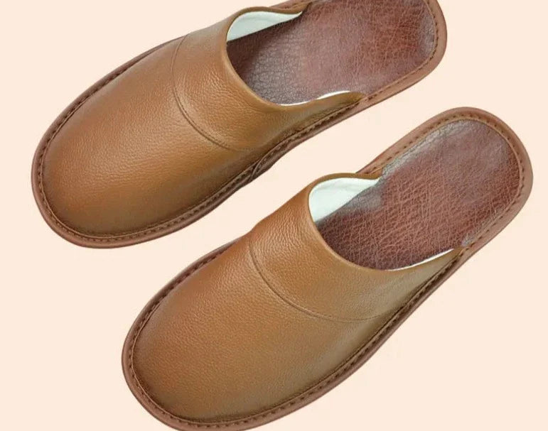 Marco Antonelli | Leather Slippers With Stitched Trim For Men