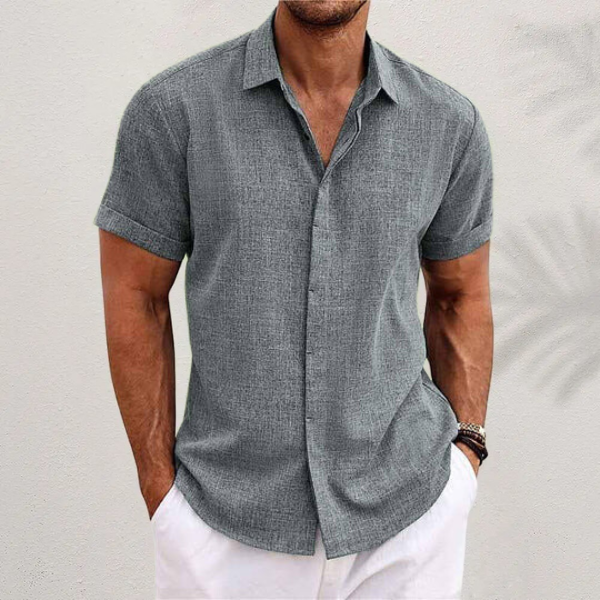 Luca Moretti | Linen Short Sleeve Shirt For Men