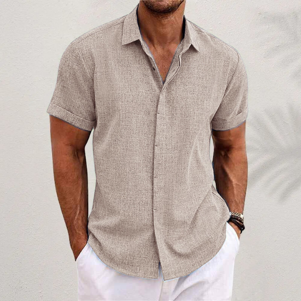 Luca Moretti | Linen Short Sleeve Shirt For Men