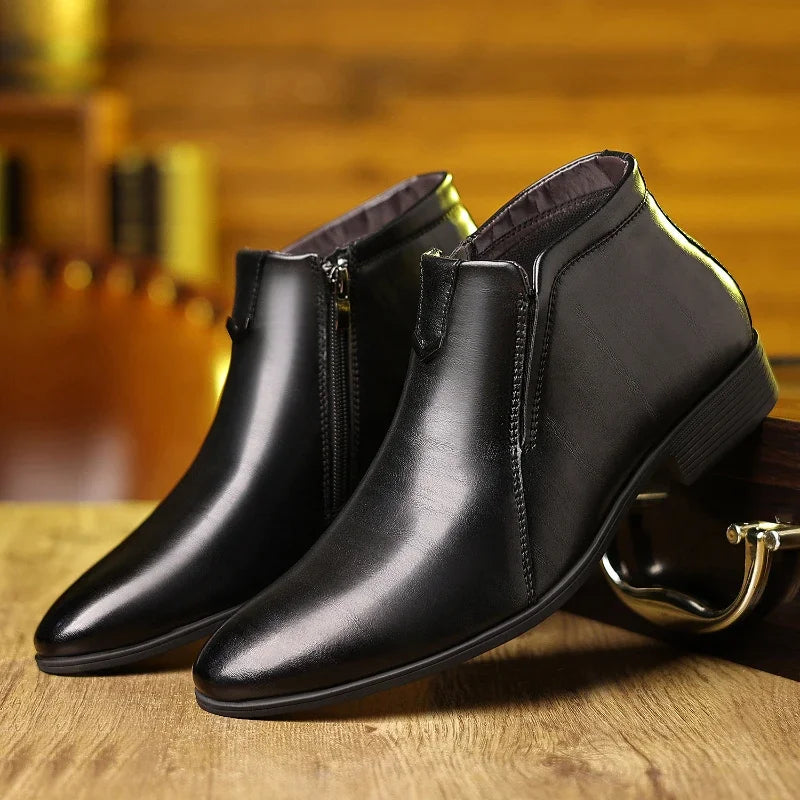Alessandro Ricci | Classic Leather Zip Boots For Men