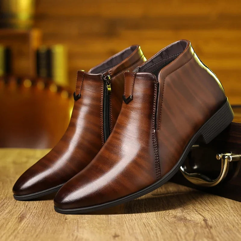 Alessandro Ricci | Classic Leather Zip Boots For Men