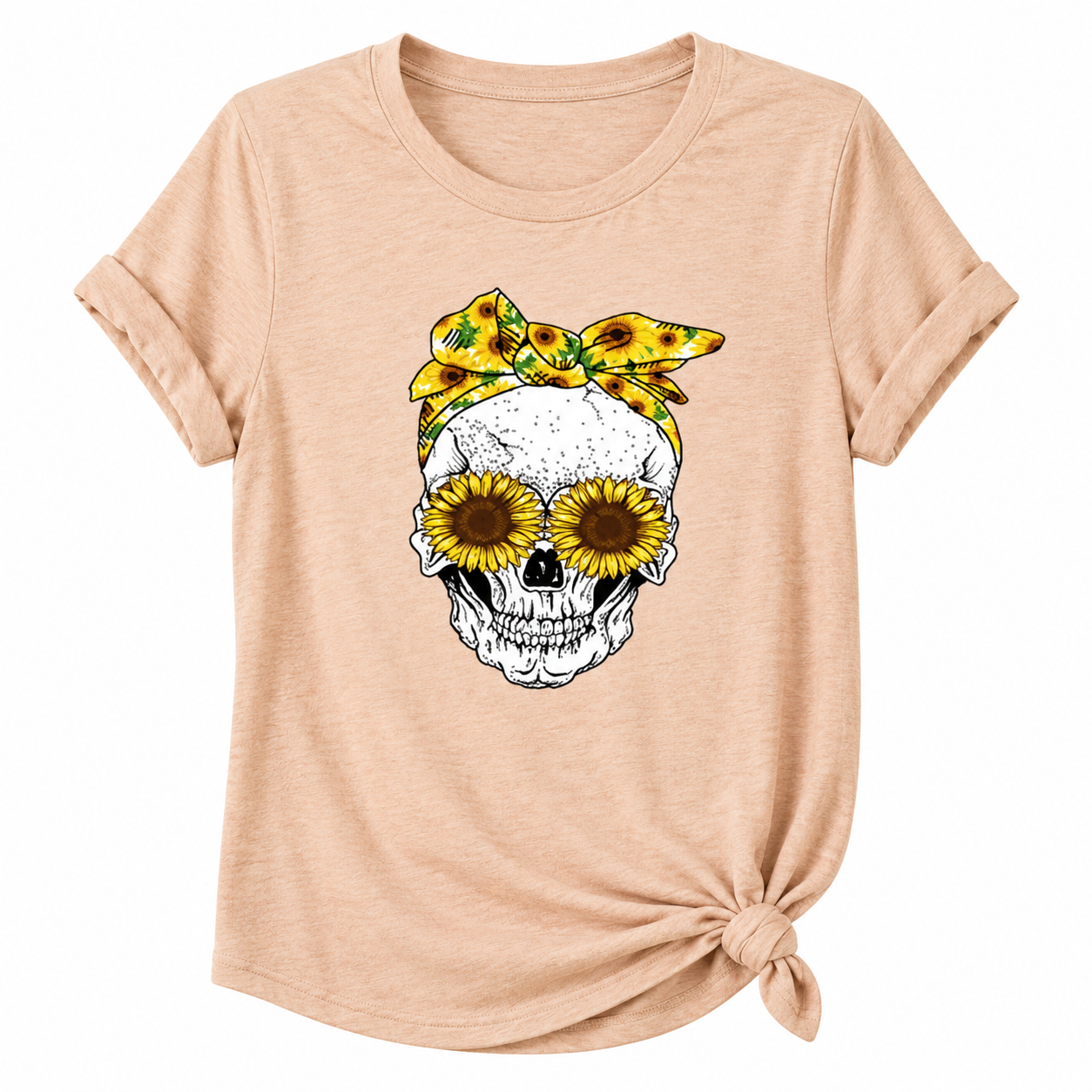Miss Spooky | Sunflower Skull Halloween T-Shirt For Women
