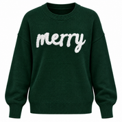 Mistletoe | Merry Text Christmas Sweater For Women