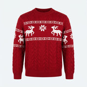Nutcracker | Red Reindeer Fair Isle Christmas Sweater For Men