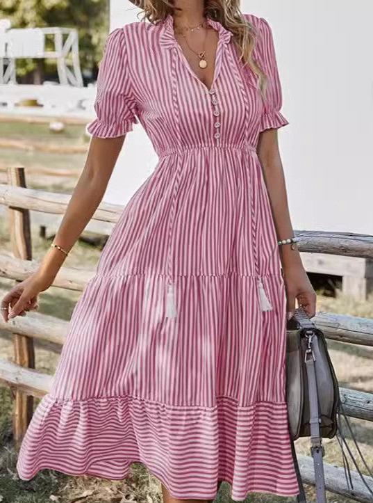 Rosalind Chevalier | Striped Boho Midi Dress For Women