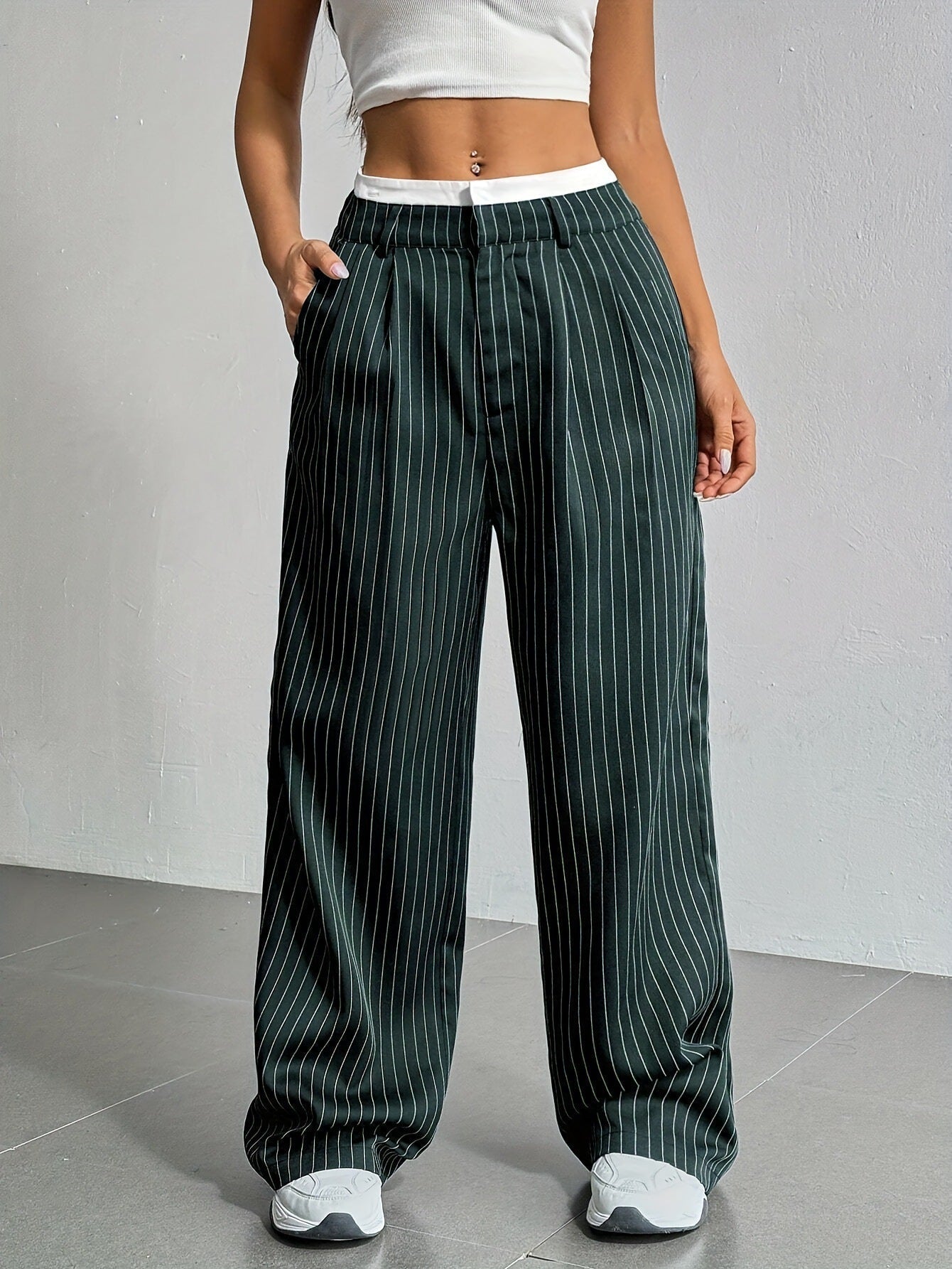 Odile Ferrand | Pinstripe Wide-Leg Trousers For Women