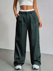 Odile Ferrand | Pinstripe Wide-Leg Trousers For Women