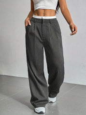 Odile Ferrand | Pinstripe Wide-Leg Trousers For Women