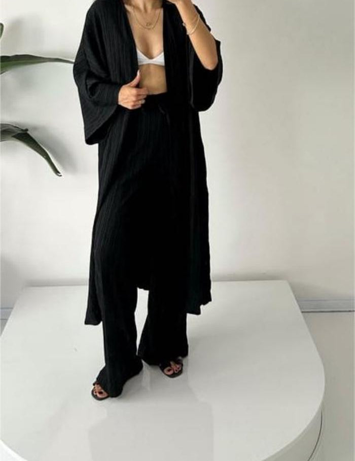 Alessia Romano | Linen Lounge Set With Kimono For Women