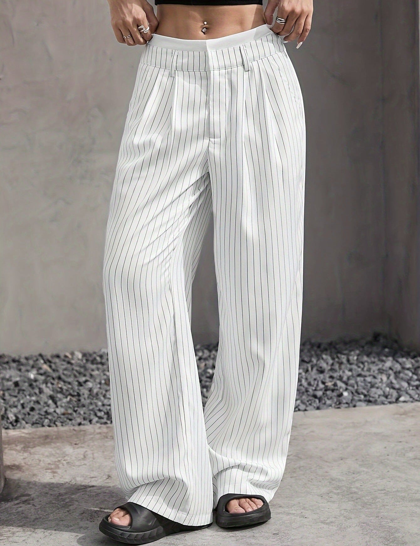 Odile Ferrand | Pinstripe Wide-Leg Trousers For Women