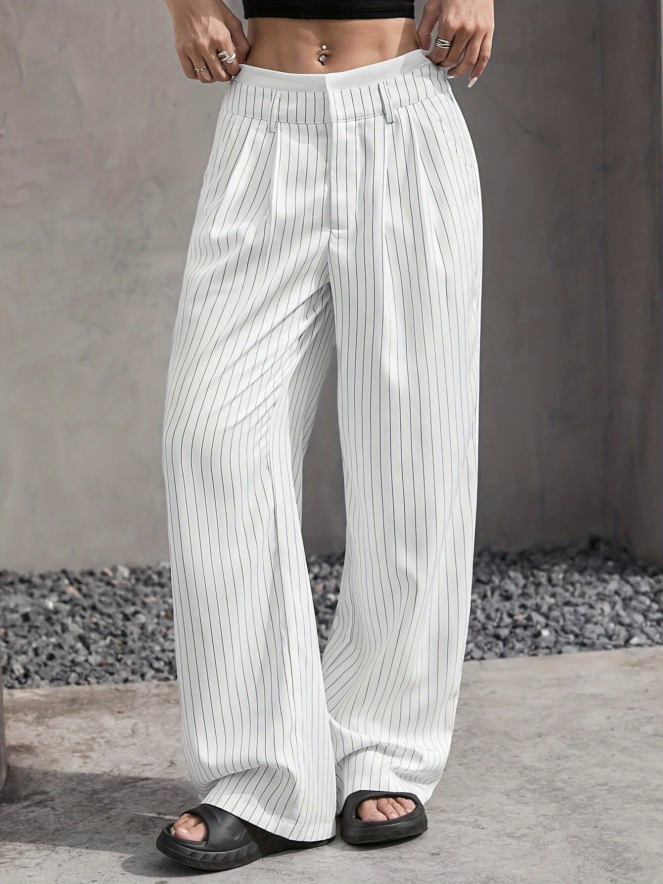 Odile Ferrand | Pinstripe Wide-Leg Trousers For Women