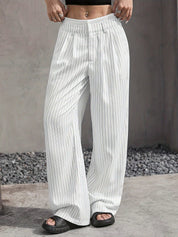Odile Ferrand | Pinstripe Wide-Leg Trousers For Women