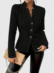 Felicity Ravenscourt | Elegant Pink Cable-Texture Blazer