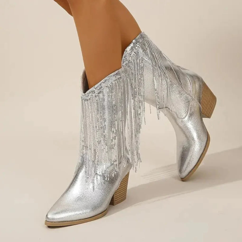 Aurora Bellini | Fringe Western Statement Boots For Women