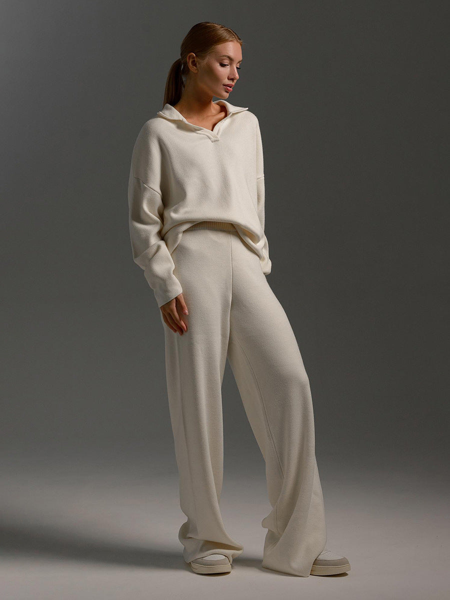 Renata Colbert | Black Wide-Leg Two-Piece Knit Set