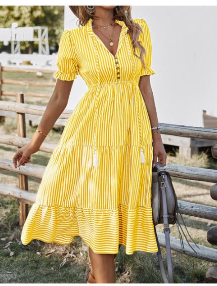 Rosalind Chevalier | Striped Boho Midi Dress For Women