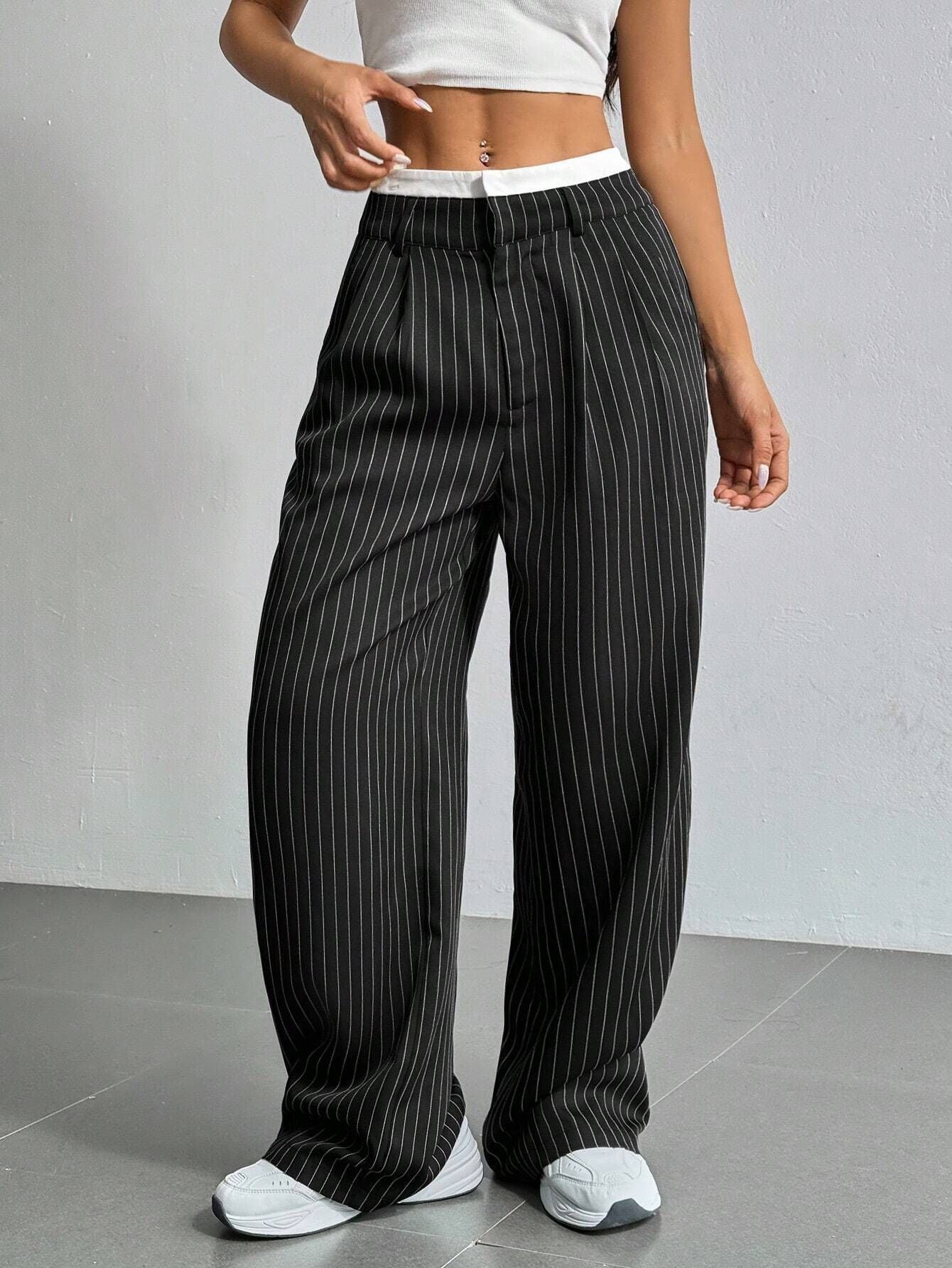 Odile Ferrand | Pinstripe Wide-Leg Trousers For Women