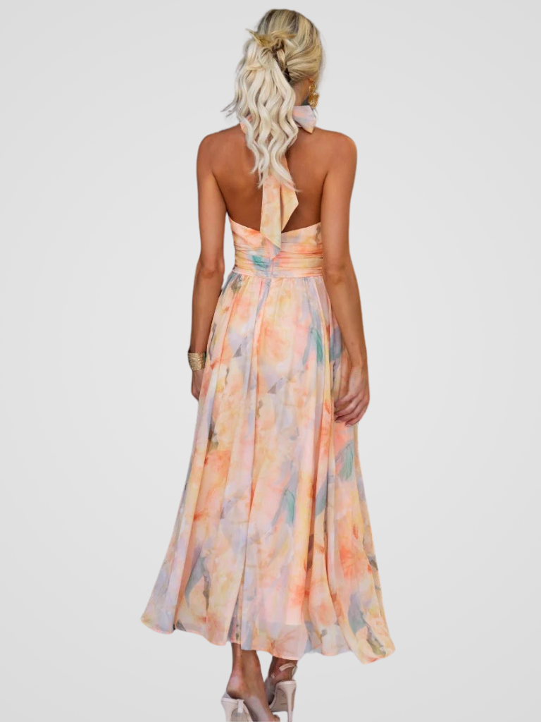Rosanne Delcourt | Watercolor Halter Maxi Dress For Women