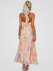 Rosanne Delcourt | Watercolor Halter Maxi Dress For Women