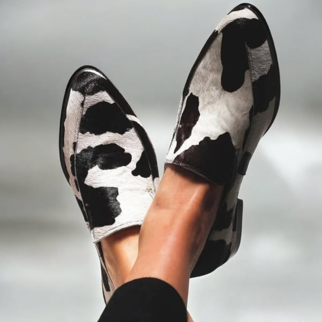 Greta Vanmoor | Cow Print Loafer With Small Heel For Women