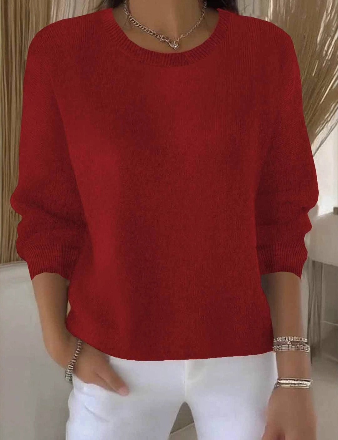 Thessaly Wrentford | Yellow Crew Neck Knit Sweater