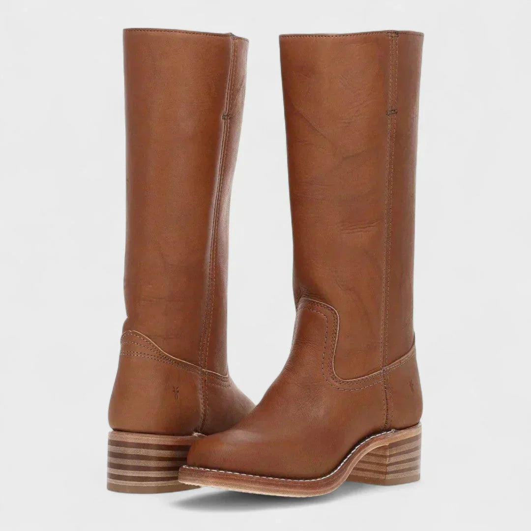 Céleste Ravenbourne | Black Leather Knee-High Orthopedic Boots