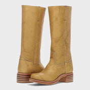 Céleste Ravenbourne | Black Leather Knee-High Orthopedic Boots