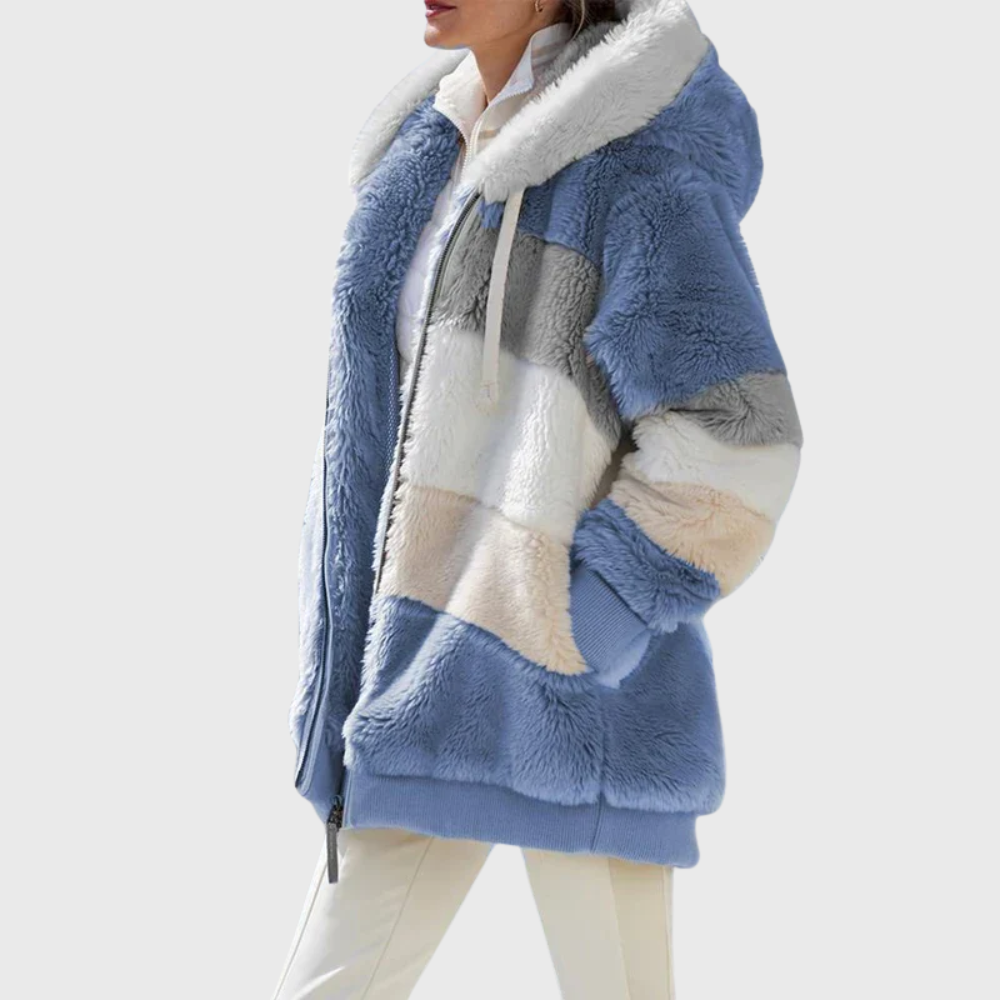 Charlotte Vasseur | Multicolor Faux Fur Hooded Puffer Jacket For Women