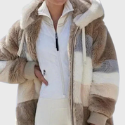 Charlotte Vasseur | Multicolor Faux Fur Hooded Puffer Jacket For Women