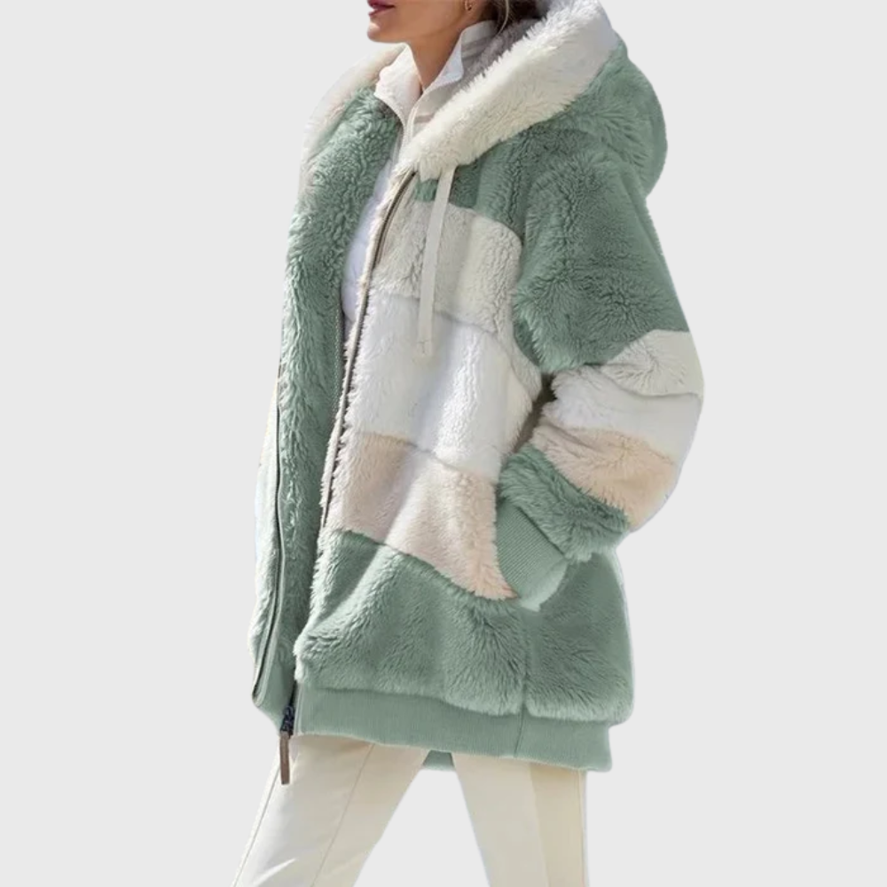 Charlotte Vasseur | Multicolor Faux Fur Hooded Puffer Jacket For Women