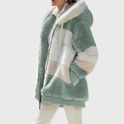 Charlotte Vasseur | Multicolor Faux Fur Hooded Puffer Jacket For Women