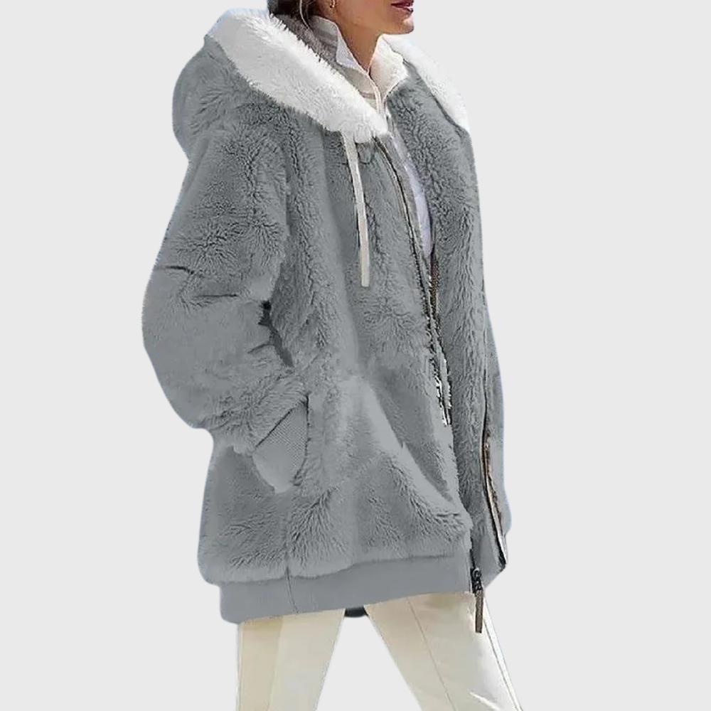 Charlotte Vasseur | Multicolor Faux Fur Hooded Puffer Jacket For Women