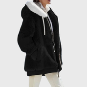 Charlotte Vasseur | Multicolor Faux Fur Hooded Puffer Jacket For Women