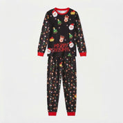 Pine Cheer | Black Santa Print Christmas Pajamas Unisex & Family